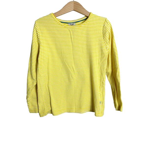 Frugi Yellow Stripe Pointelle Top - Picture 1 of 6